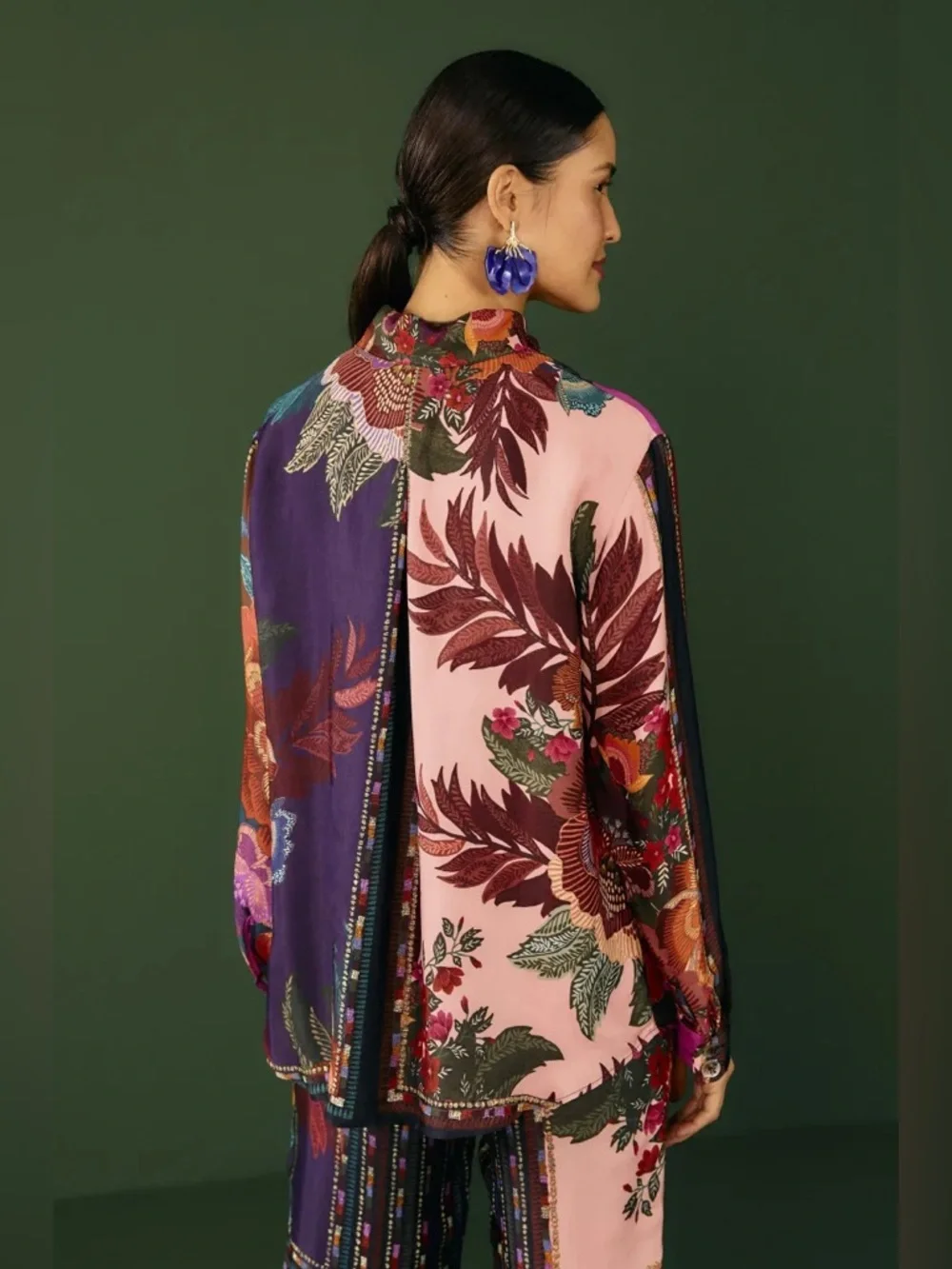 Farm Rio Colorful Printed Button Down & Cropped Pants Set – Women’s XL - Picture 4 of 15